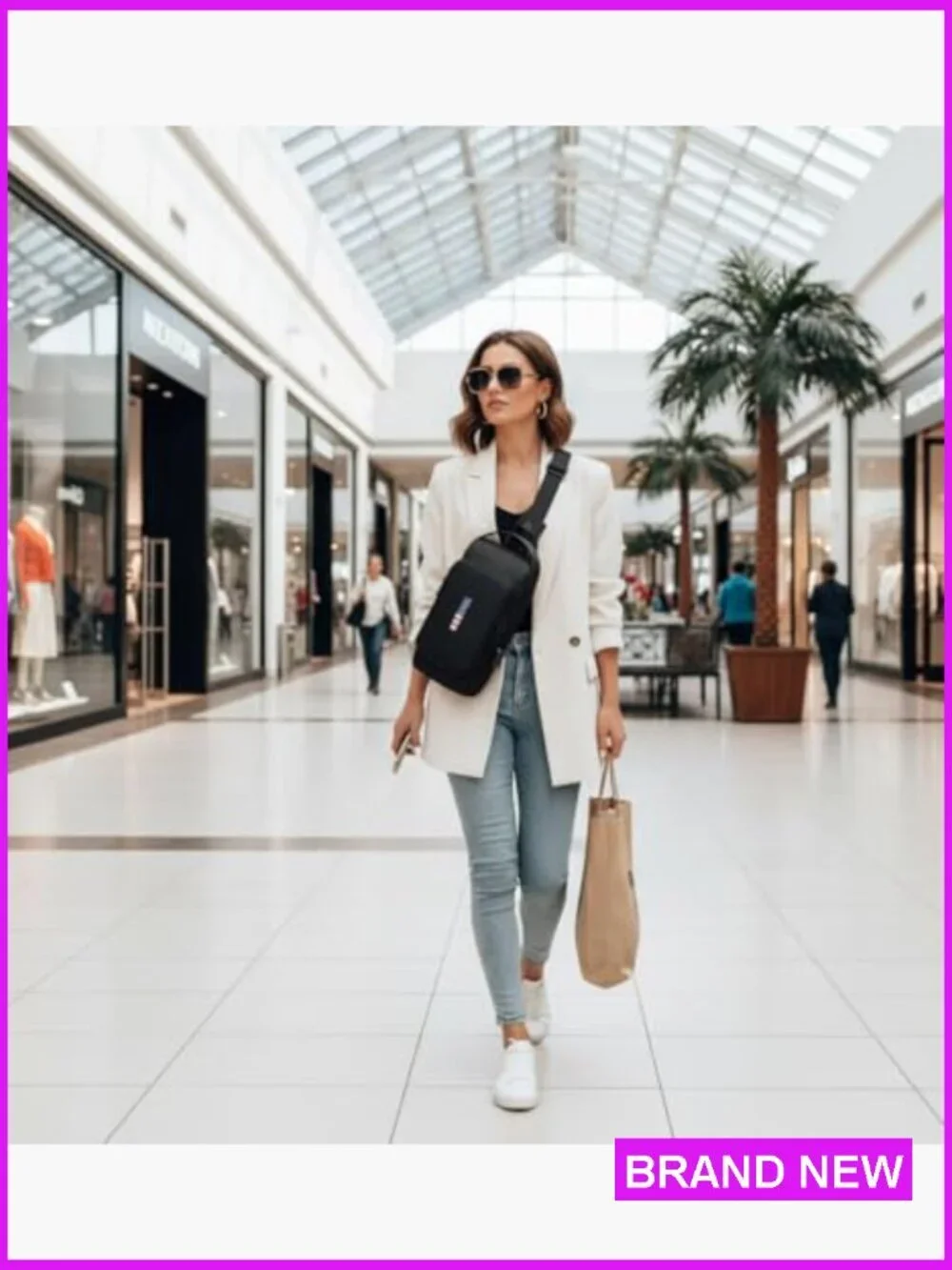 Anti-Theft Sling Bag Waterproof Crossbody Daypack with USB Charging Port & Lock